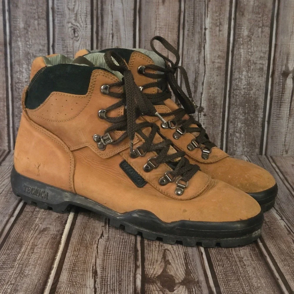 Sz 11.5 M Mens Tecnica Cascata Trekking Hiking Boots Tan Leather Lace Up‎